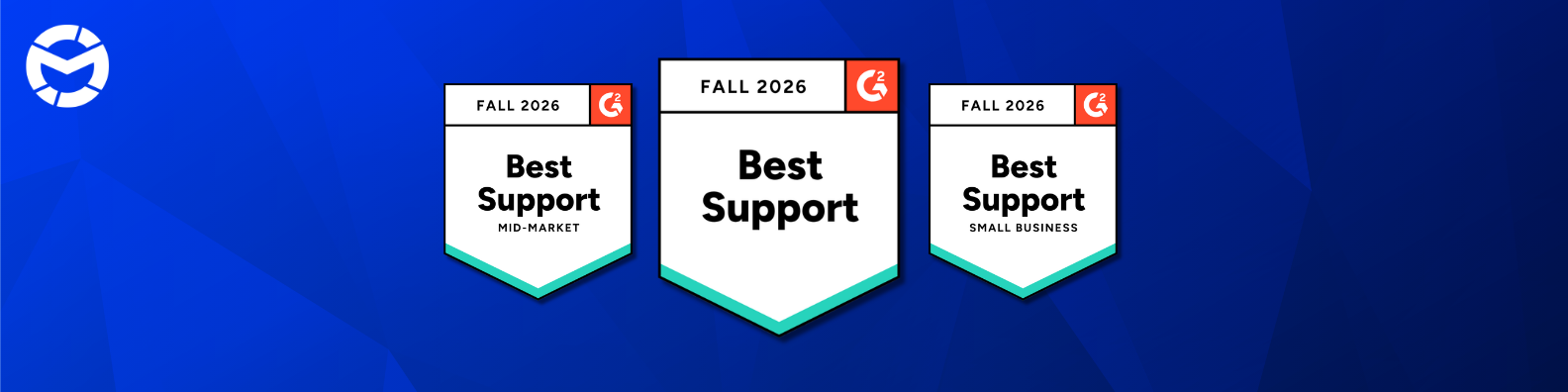 G2 Best Support badges, Fall 2026: Best Support, Mid-Market Best Support, and Small Business Best Support
